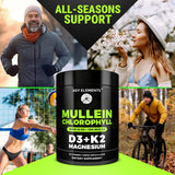 KEY ELEMENTS Mullein Gummies with a measuring spoon