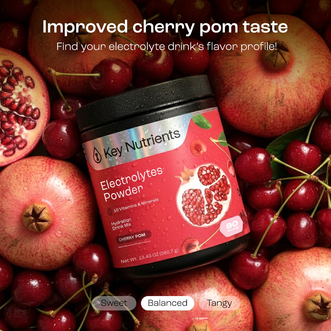 KEY NUTRIENTS Cherry Pom Hydration Powder 408g scoop and powder