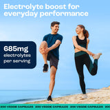 KEY NUTRIENTS Electrolyte Tablets on a gym bench