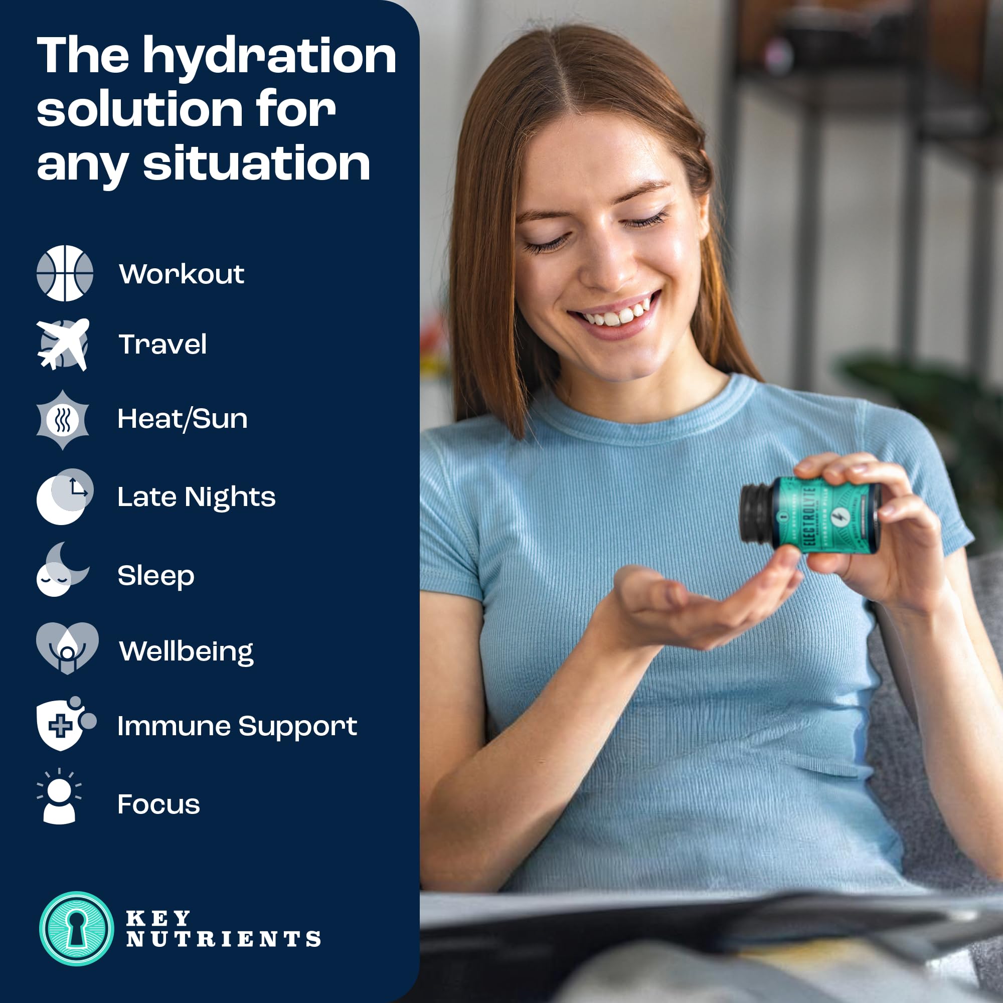 KEY NUTRIENTS Electrolyte Tablets packaging
