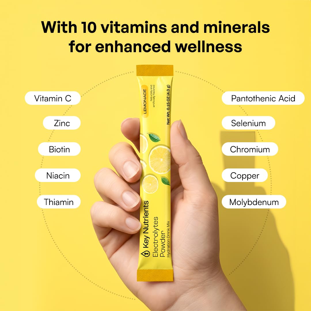 KEY NUTRIENTS Electrolytes Powder Packets mixed in water