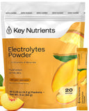 KEY NUTRIENTS Electrolytes Powder Packets Peach Mango front view