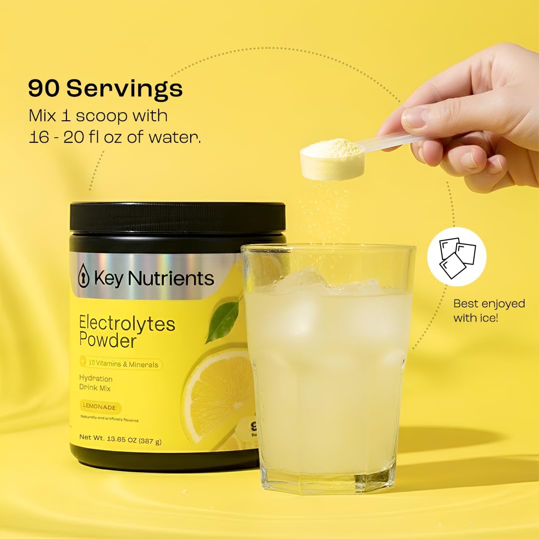 KEY NUTRIENTS Lemonade Electrolyte Powder back view packaging