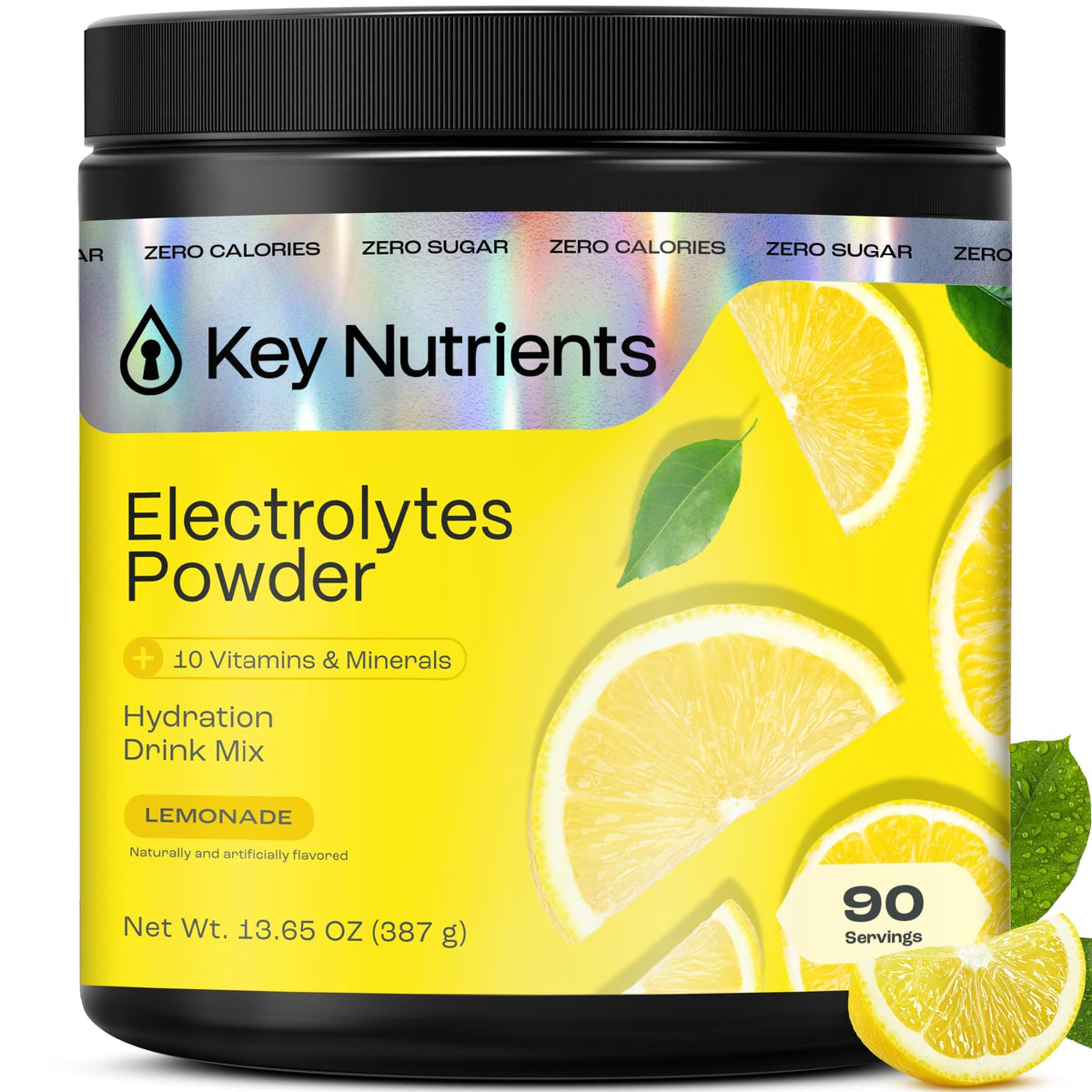 KEY NUTRIENTS Lemonade Electrolyte Powder front view packaging