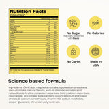 KEY NUTRIENTS Lemonade Electrolyte Powder mixed in a glass of water