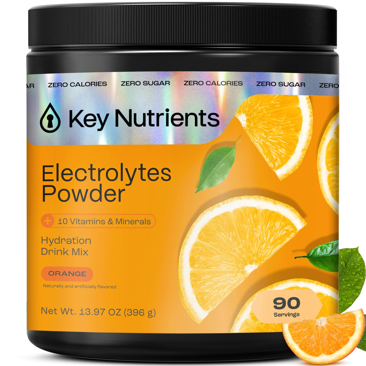 KEY NUTRIENTS Tangy Orange Electrolyte Powder front view