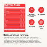 KEY NUTRIENTS Watermelon Electrolyte Powder ingredients list on the back