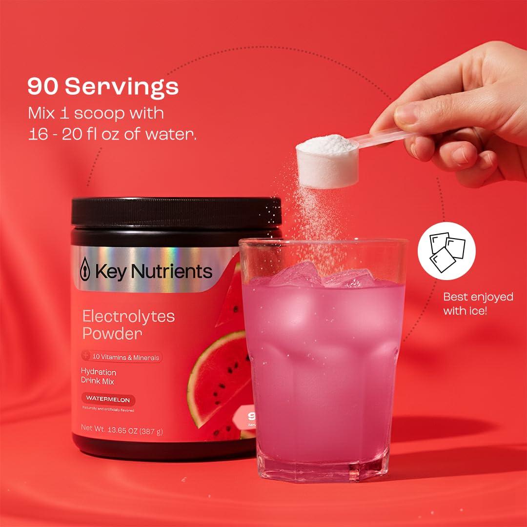 KEY NUTRIENTS Watermelon Electrolyte Powder lifestyle scene with active person