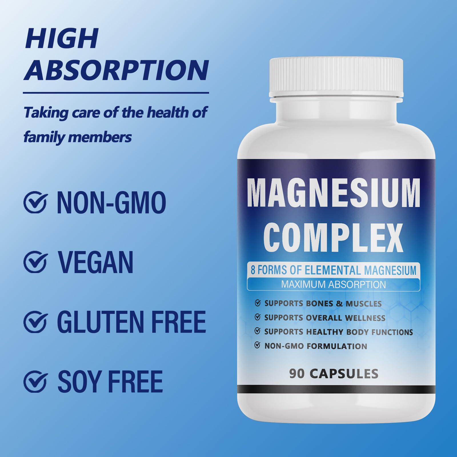 KFUKFU Magnesium Supplement 8 Forms on a wooden table
