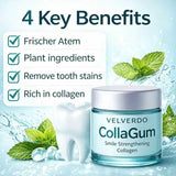 Khmiole Collagen Powder sprinkled on toothbrush