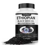 Khmiole Ethiopian Black Seed Oil Softgels front view with packaging