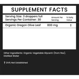 Khroma Olive Leaf Extract ingredients list on packaging