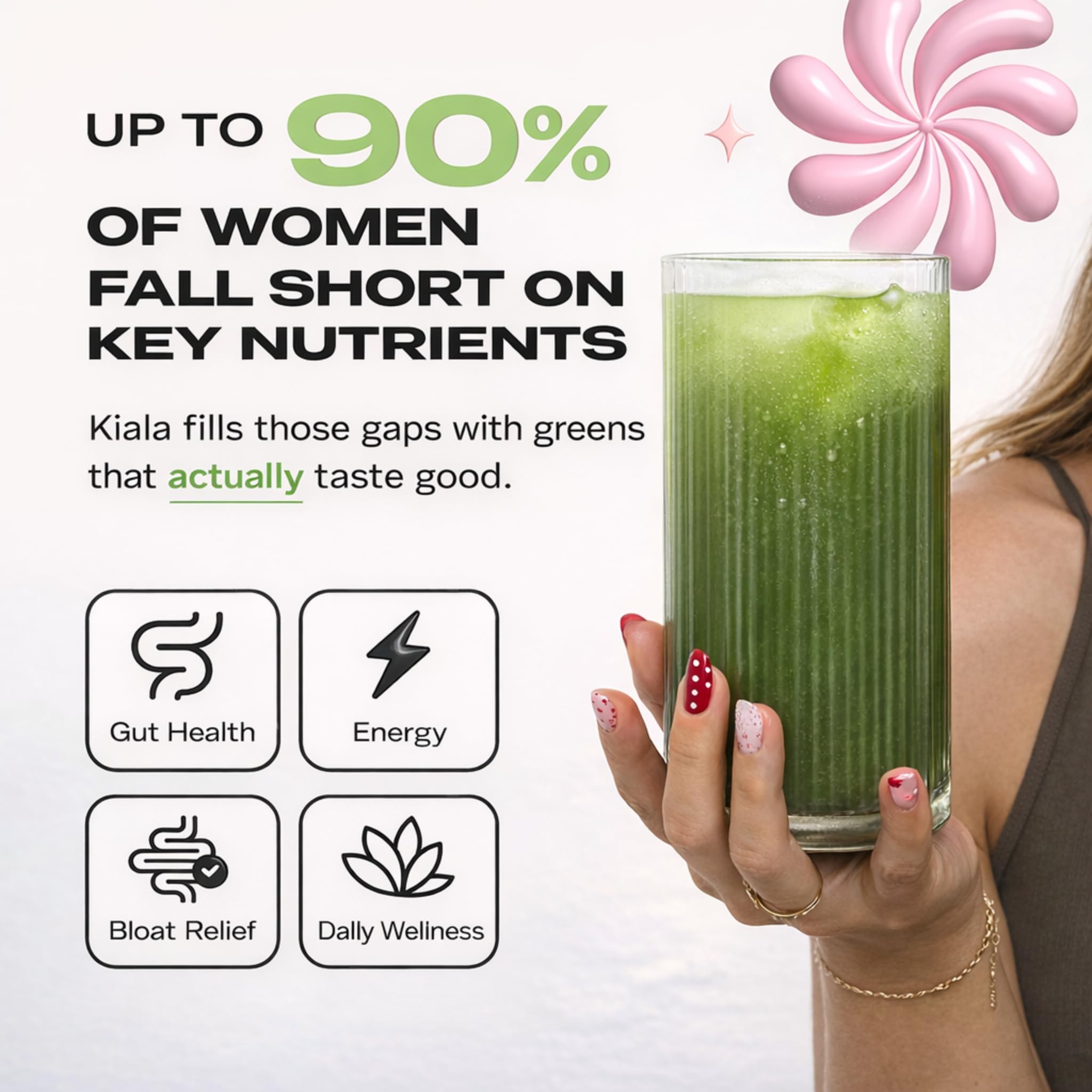 Kiala Nutrition Super Greens Mixed Berry canister side view
