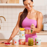 Kiala Nutrition Super Greens Mixed Berry canister with fruits