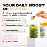 Kiala Nutrition Super Greens Mixed Berry powder in a scoop