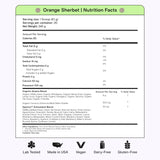 Kiala Nutrition Super Greens Orange Sherbet served in a glass