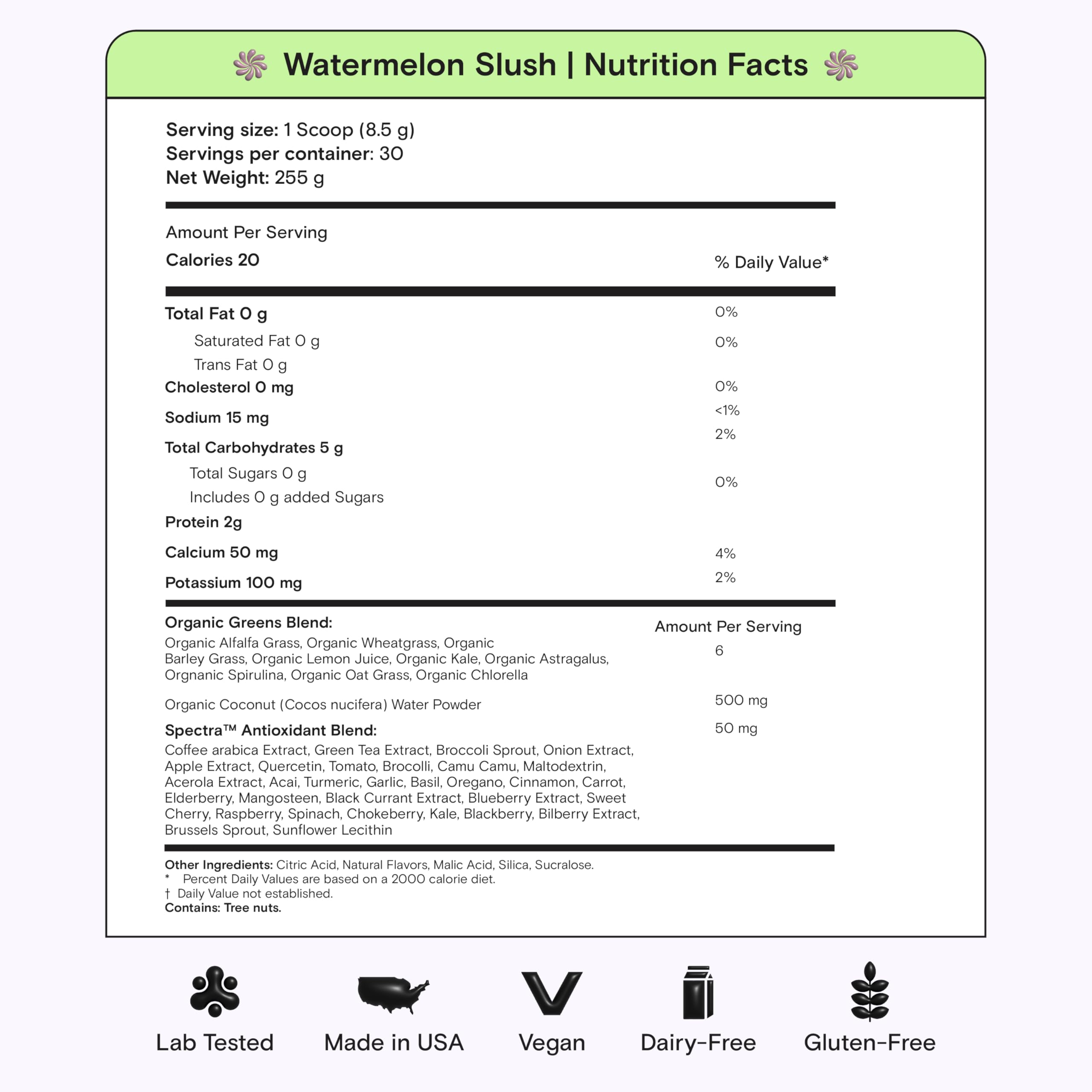Kiala Nutrition Super Greens Watermelon Slush with fresh watermelon