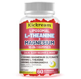 Kickream Liposomal Magnesium Glycinate Gummies front view with packaging
