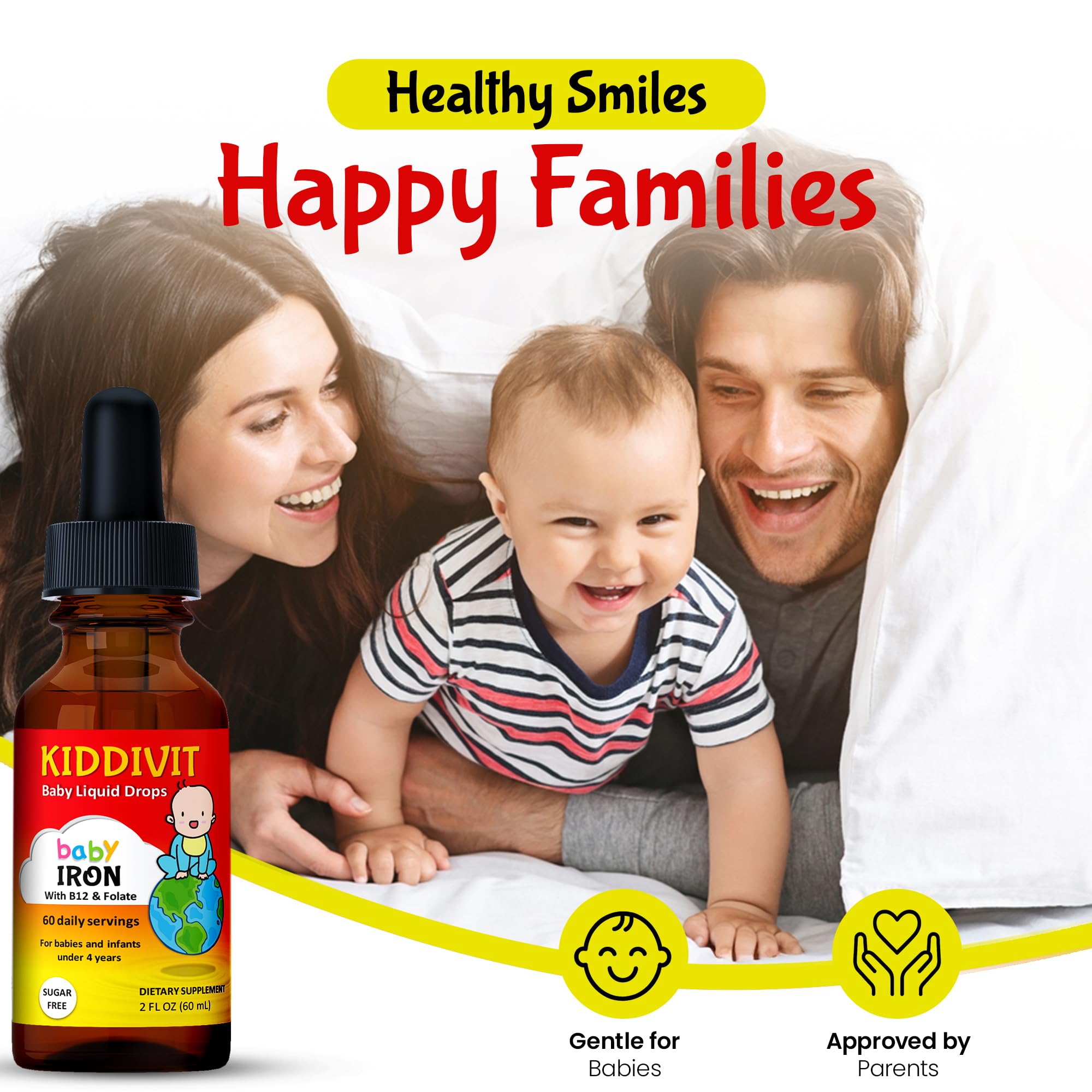 Kiddivit Iron Drops displayed with baby essentials