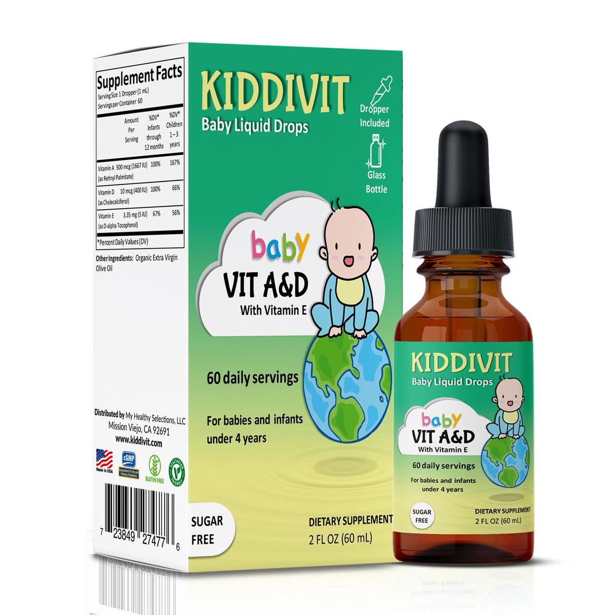 Kiddivit Multivitamins amber glass bottle with dropper