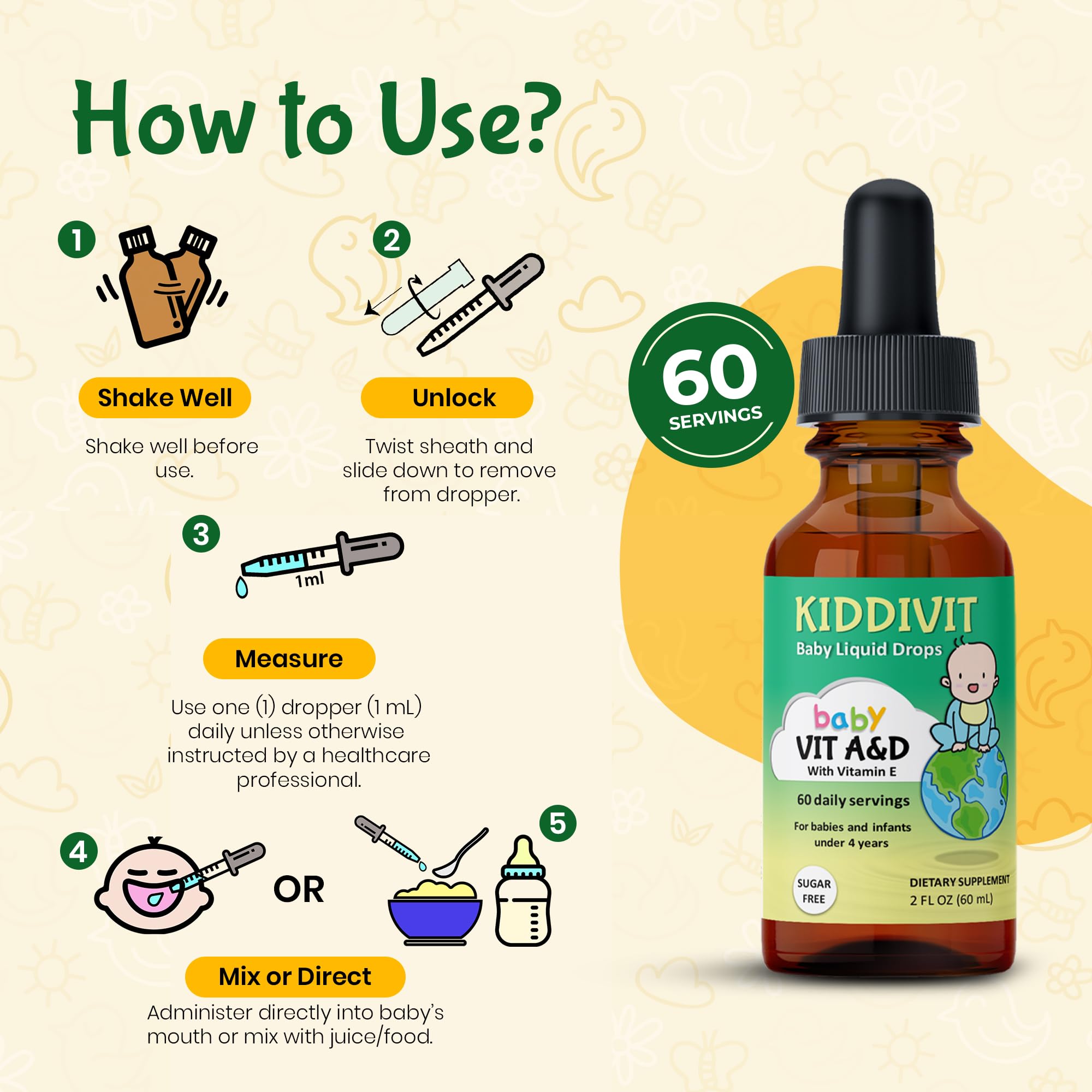 Kiddivit Multivitamins bottle with a background of children's toys