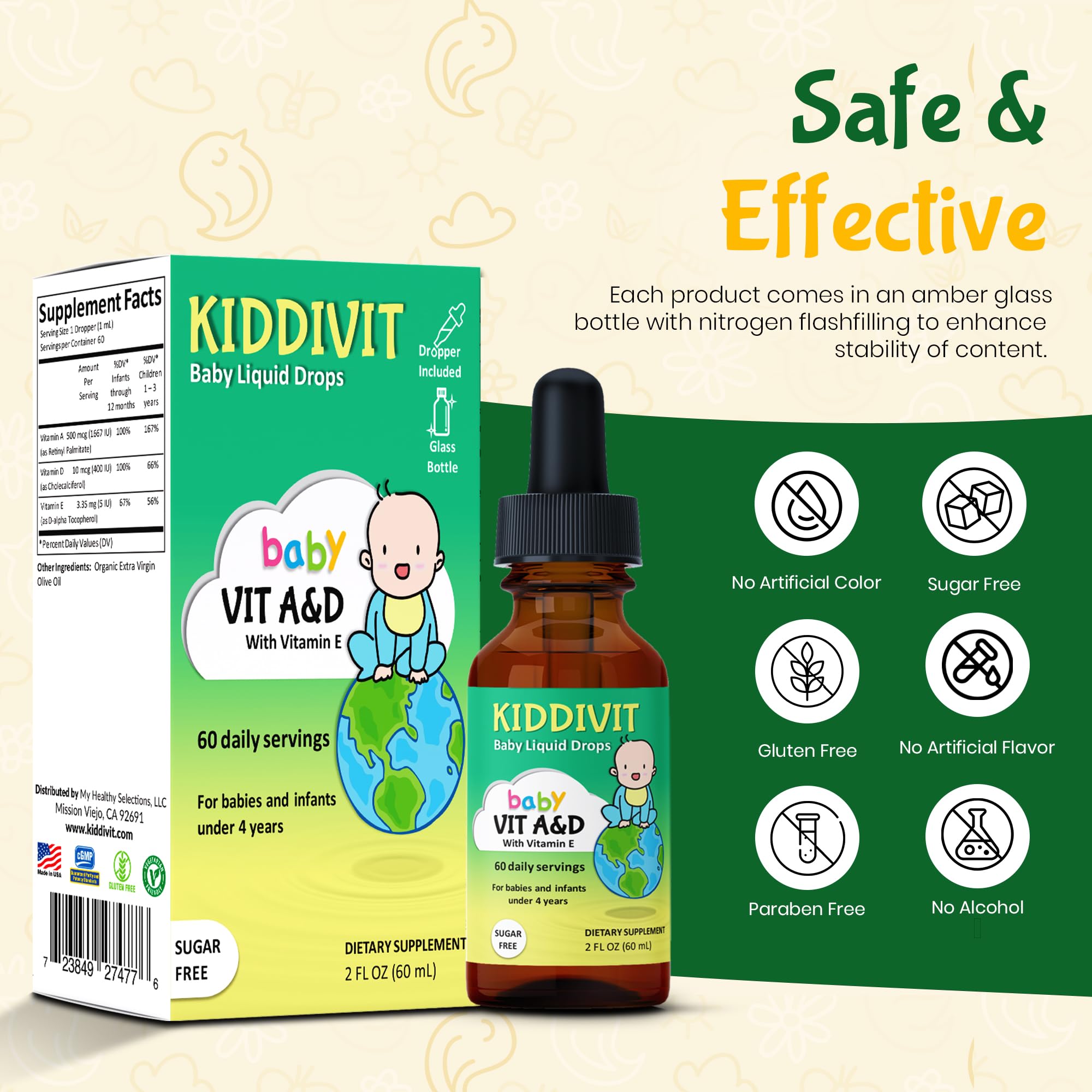Kiddivit Multivitamins ingredients list on the bottle