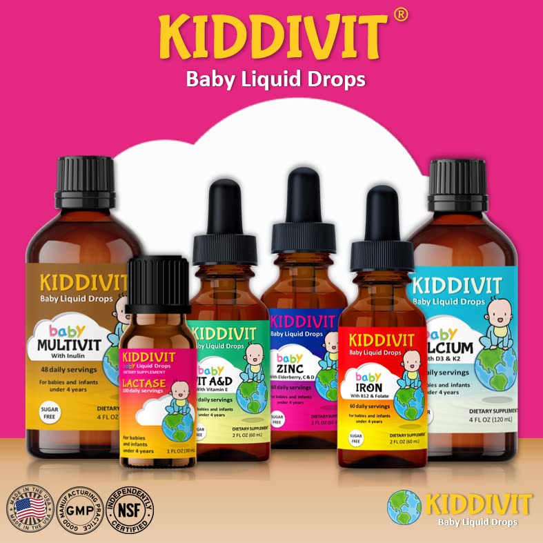 Kiddivit Zinc Drops 2oz bottle side view