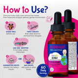 Kiddivit Zinc Drops bottle with elderberries and vitamins