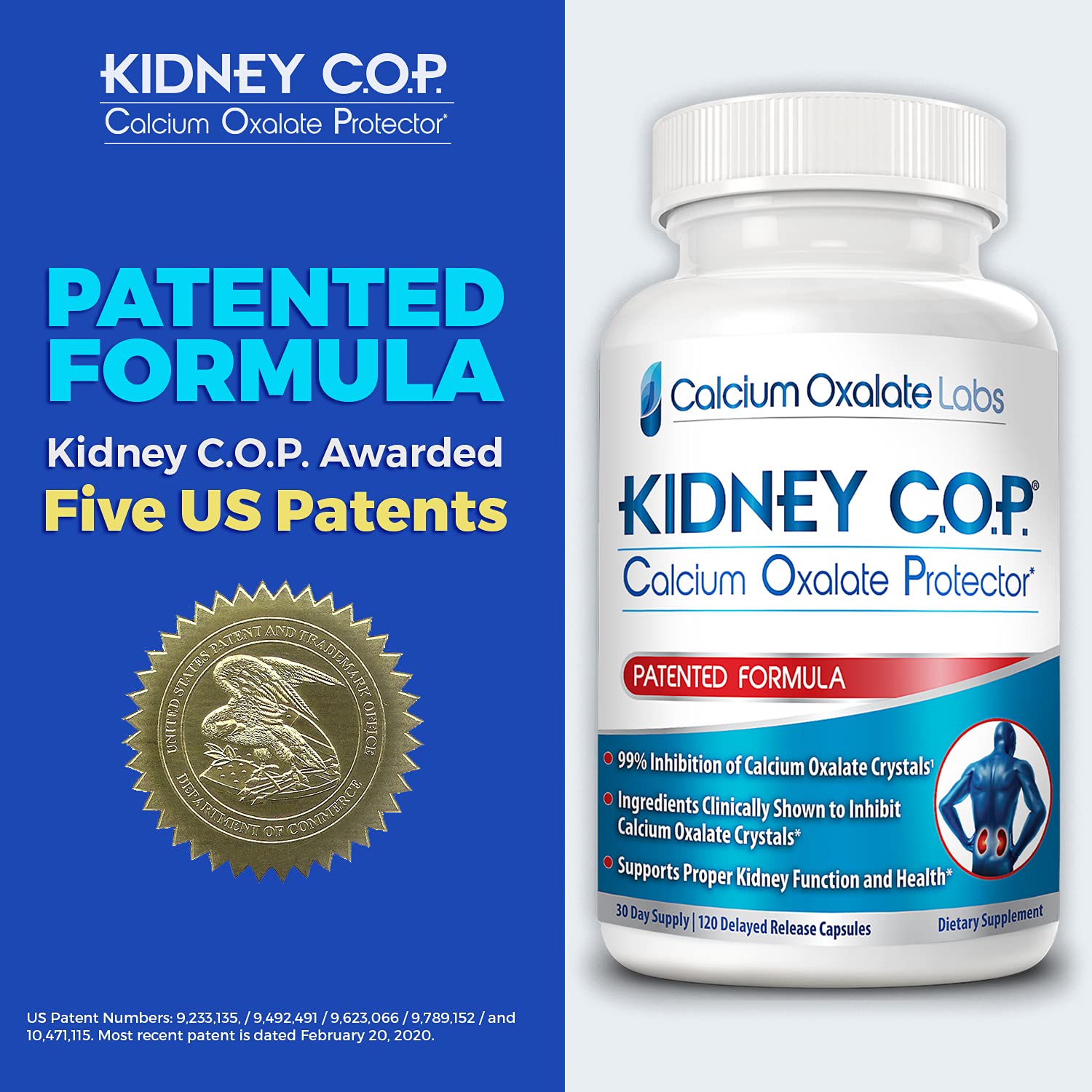 KIDNEY C.O.P. Calcium Supplement close-up of capsule