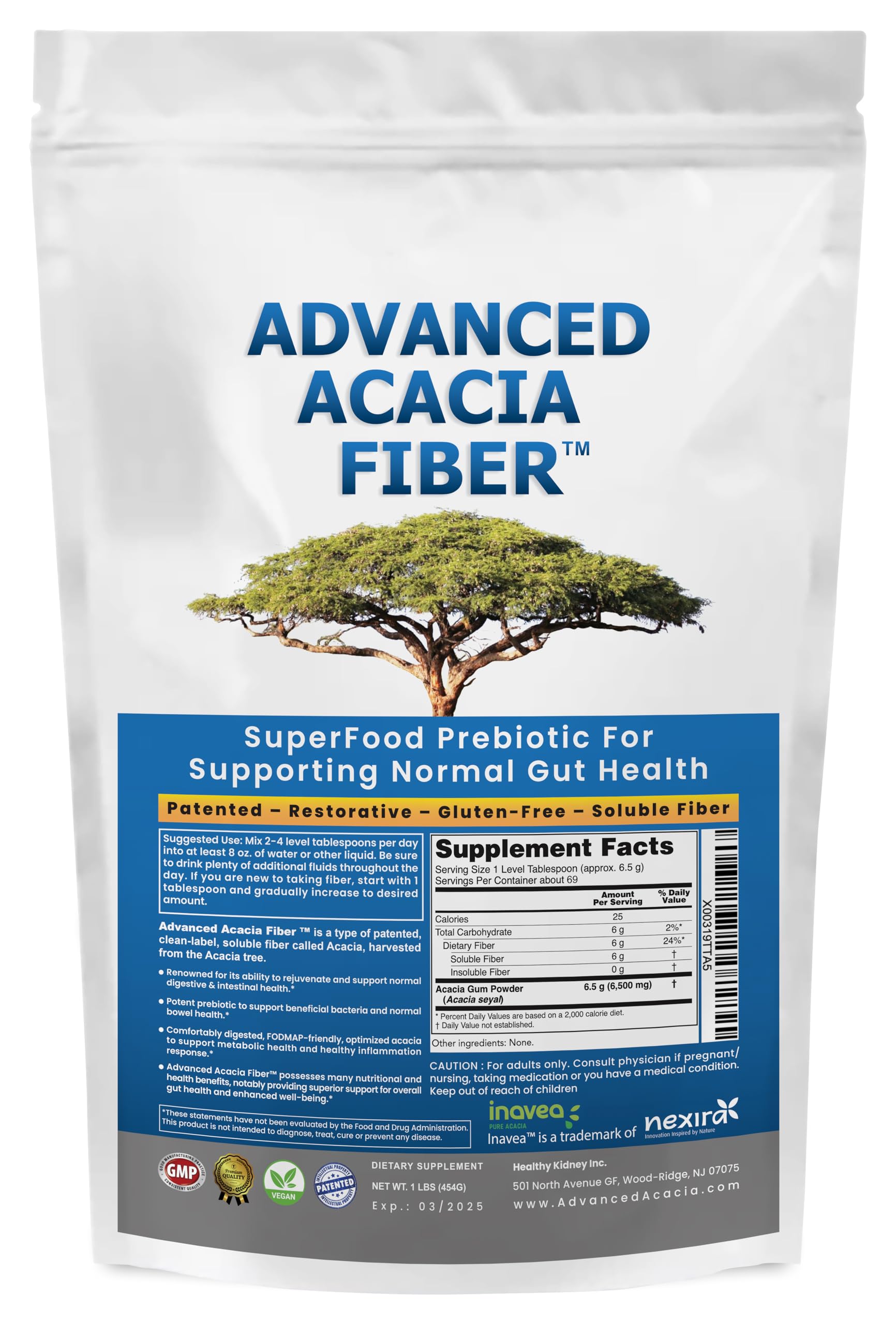 Kidney Restore Advanced Acacia Fibre Supplement 16oz front view