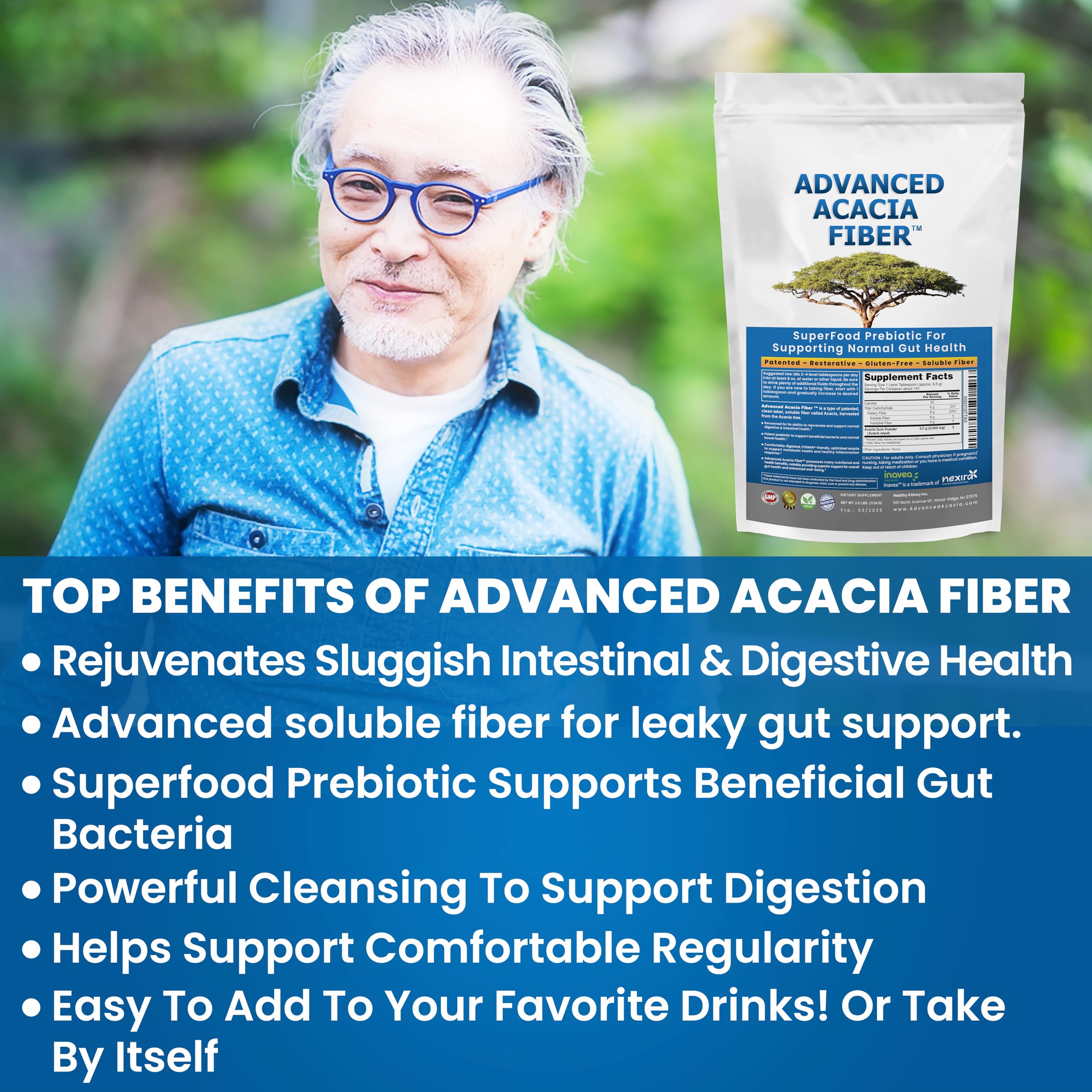 Kidney Restore Advanced Acacia Fibre Supplement 16oz nutritional information