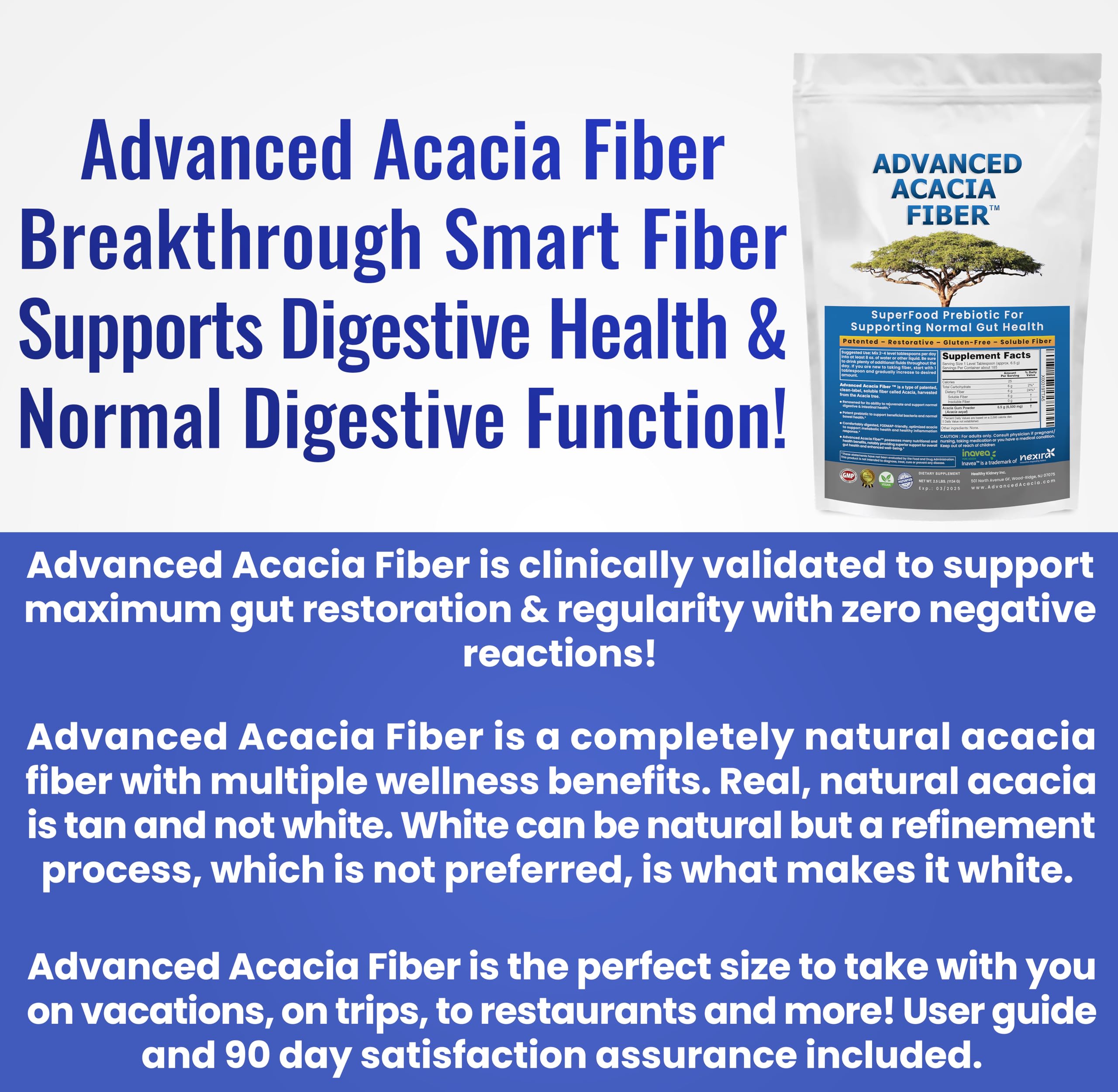 Kidney Restore Advanced Acacia Fibre Supplement 16oz powder close-up