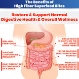 Kidney Restore High Fiber Superfood Bites on a wooden table