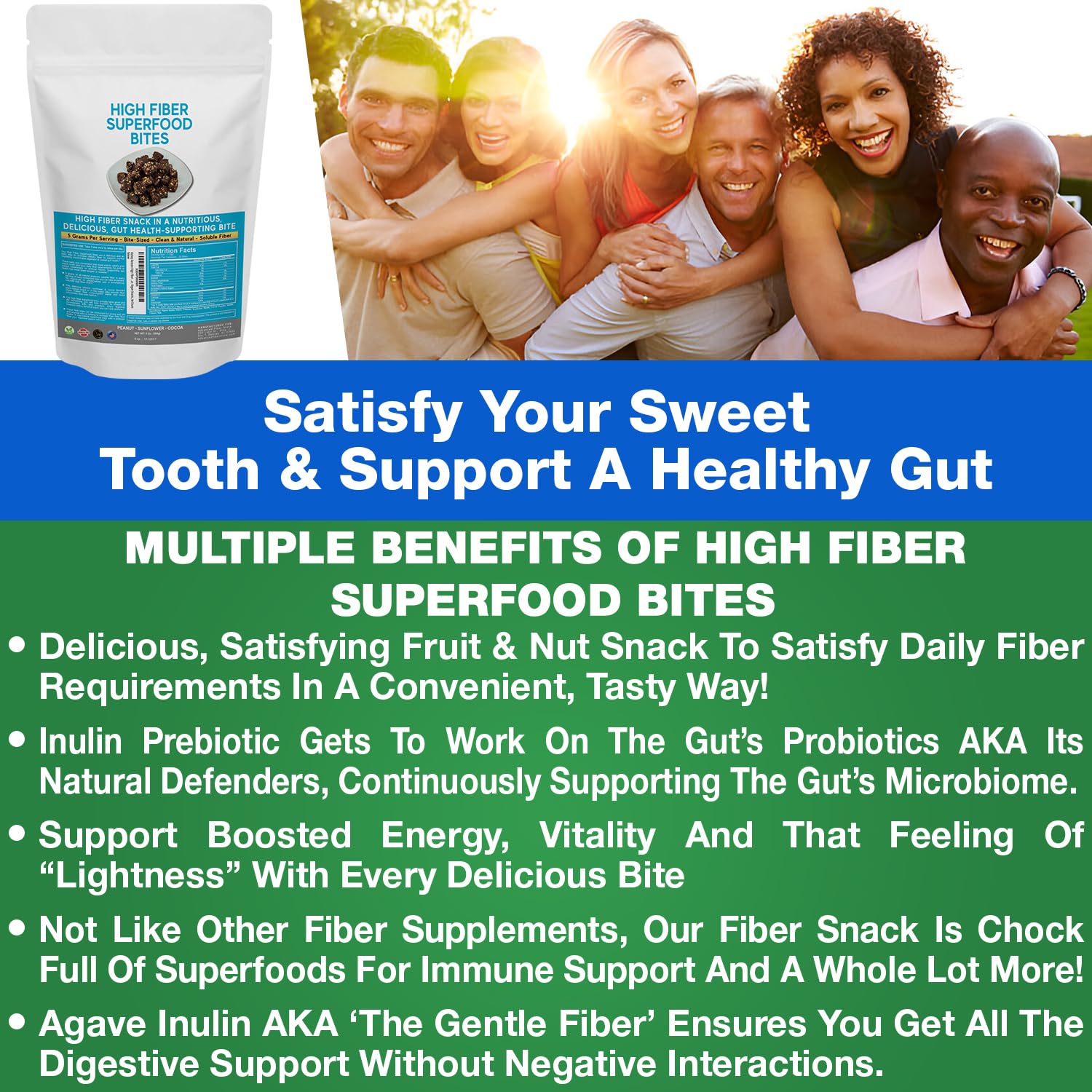 Kidney Restore High Fiber Superfood Bites with a measuring spoon
