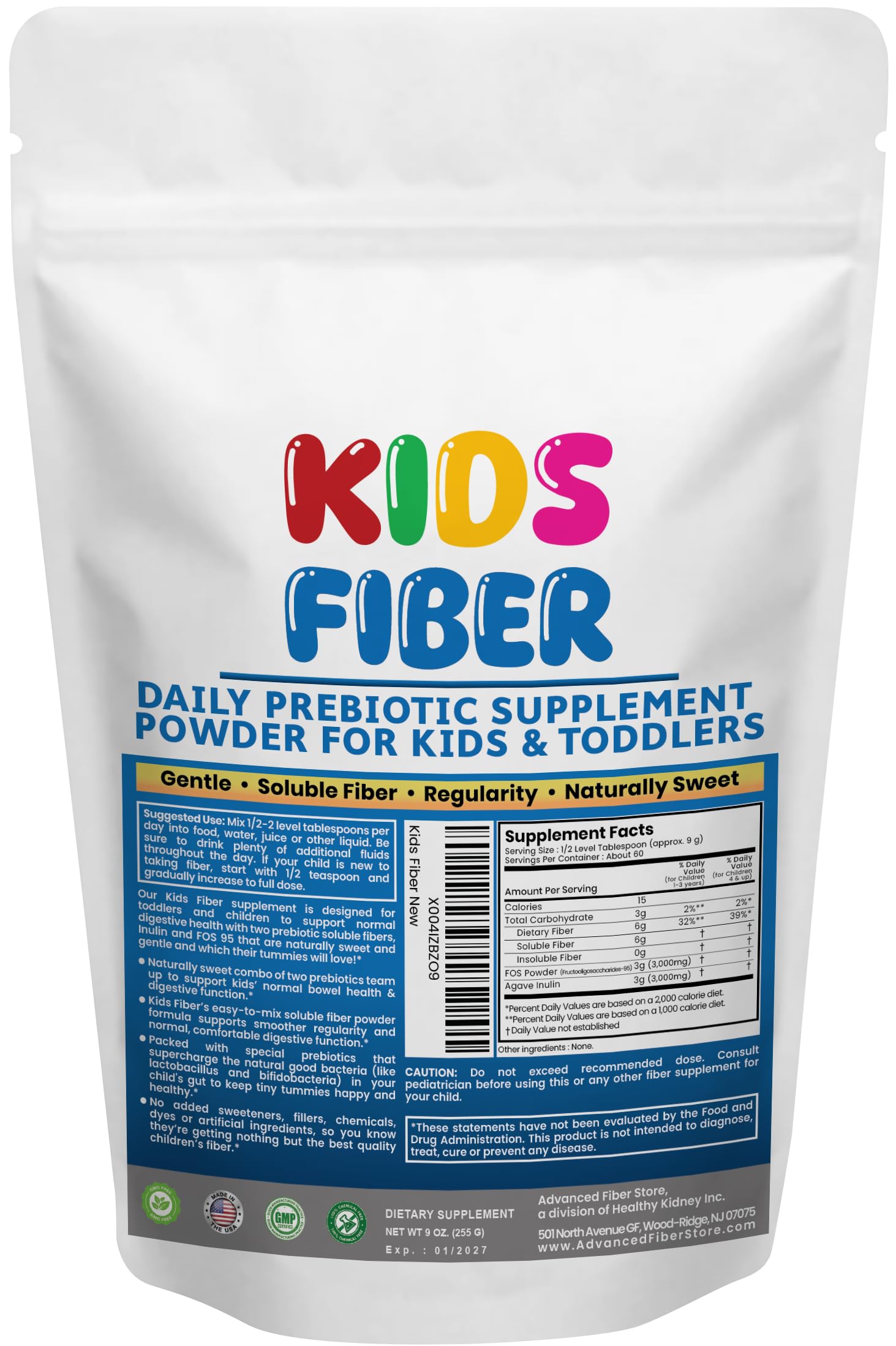 Kidney Restore Kids Fiber Powder 260g front view