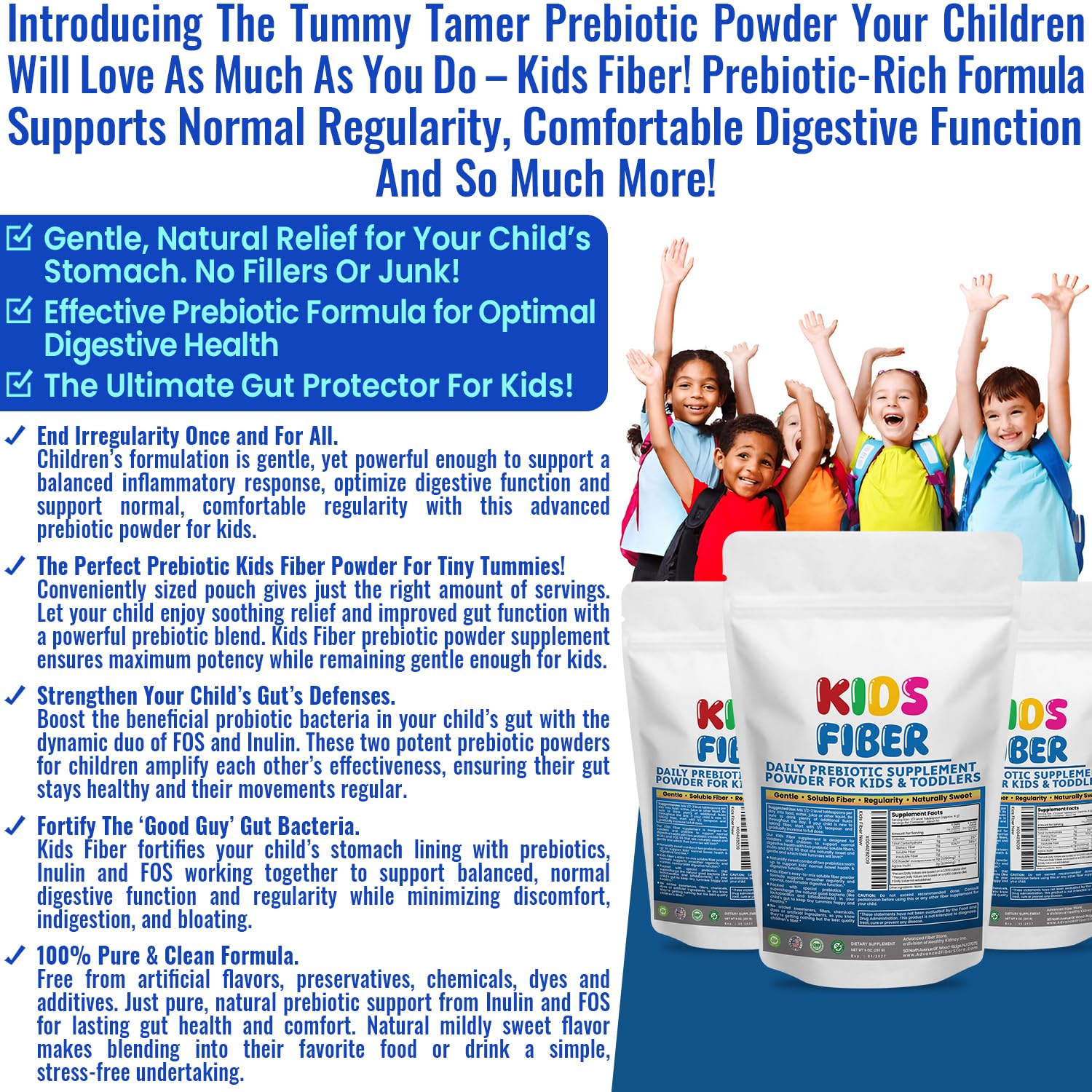 Kidney Restore Kids Fiber Powder packaging side view