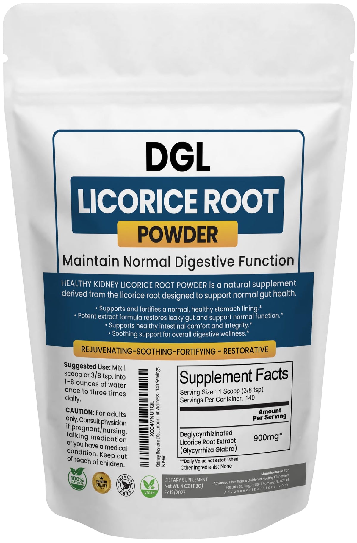 Kidney Restore Licorice Root Powder 227g front view