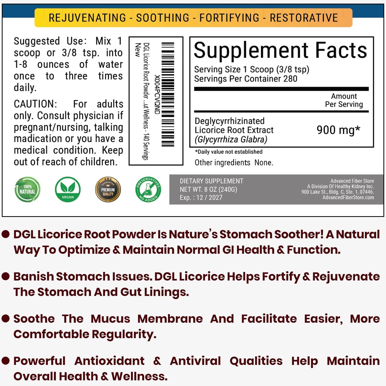 Kidney Restore Licorice Root Powder scoop with powder
