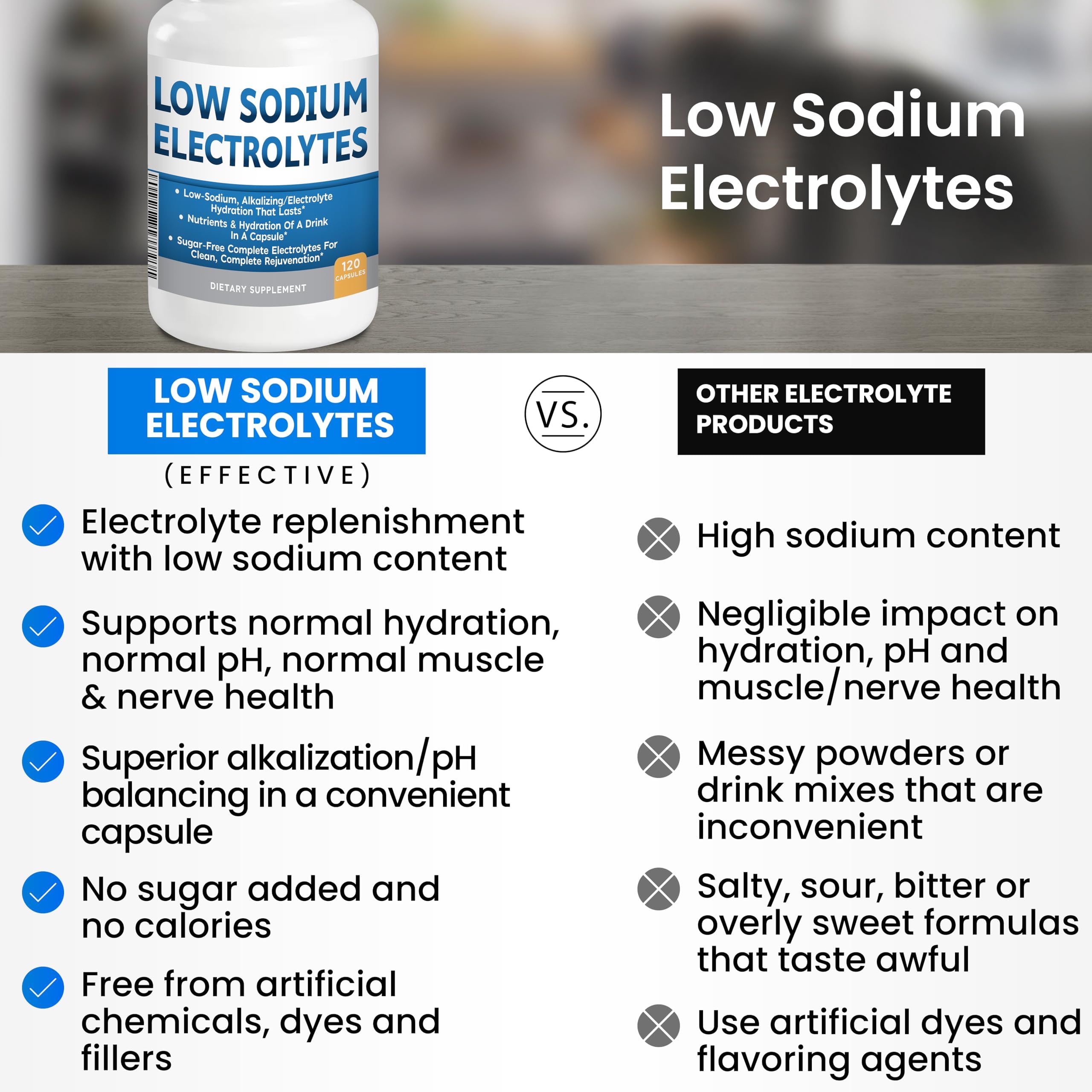 Kidney Restore Low Sodium Electrolytes 175g in a desk drawer