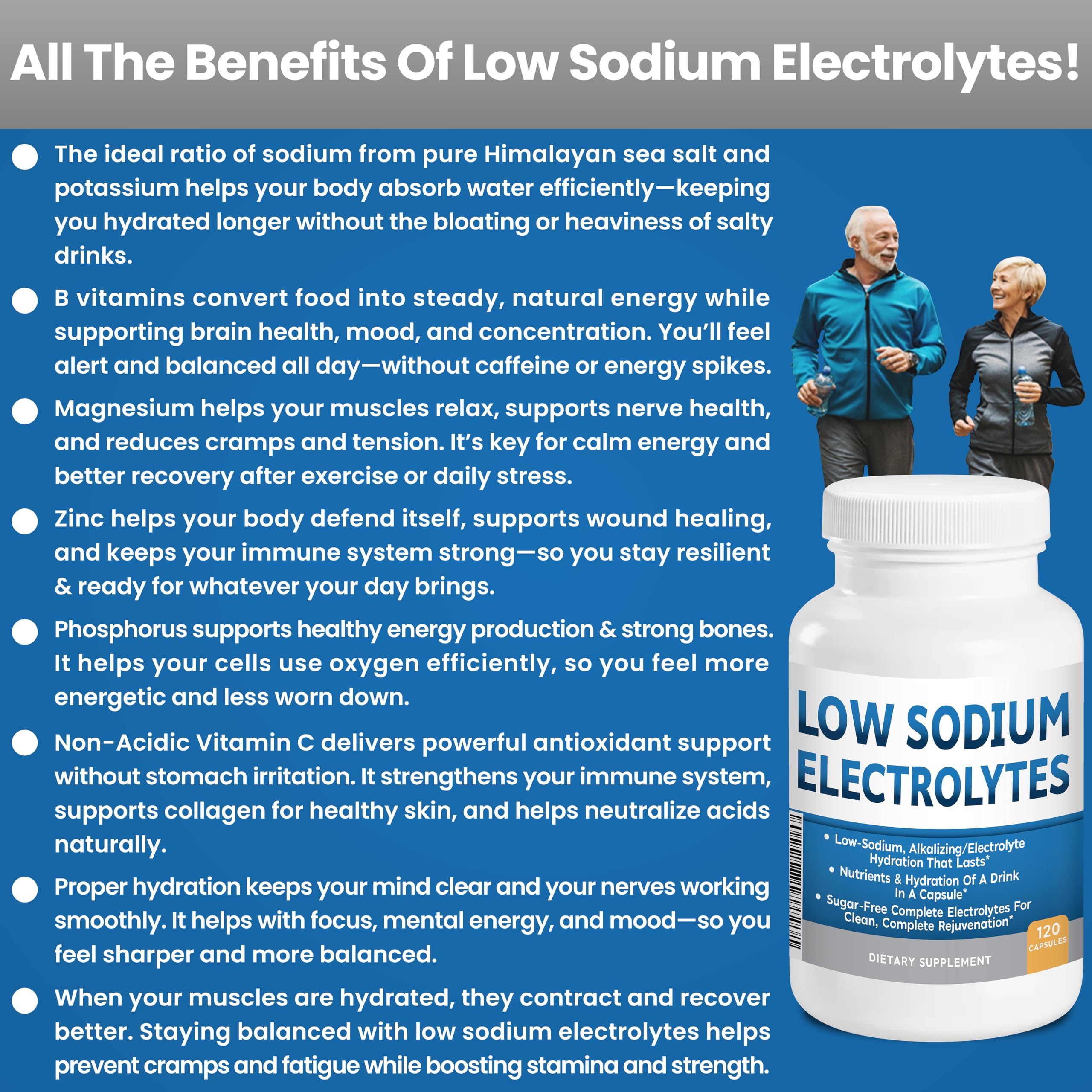 Kidney Restore Low Sodium Electrolytes 175g with a water bottle