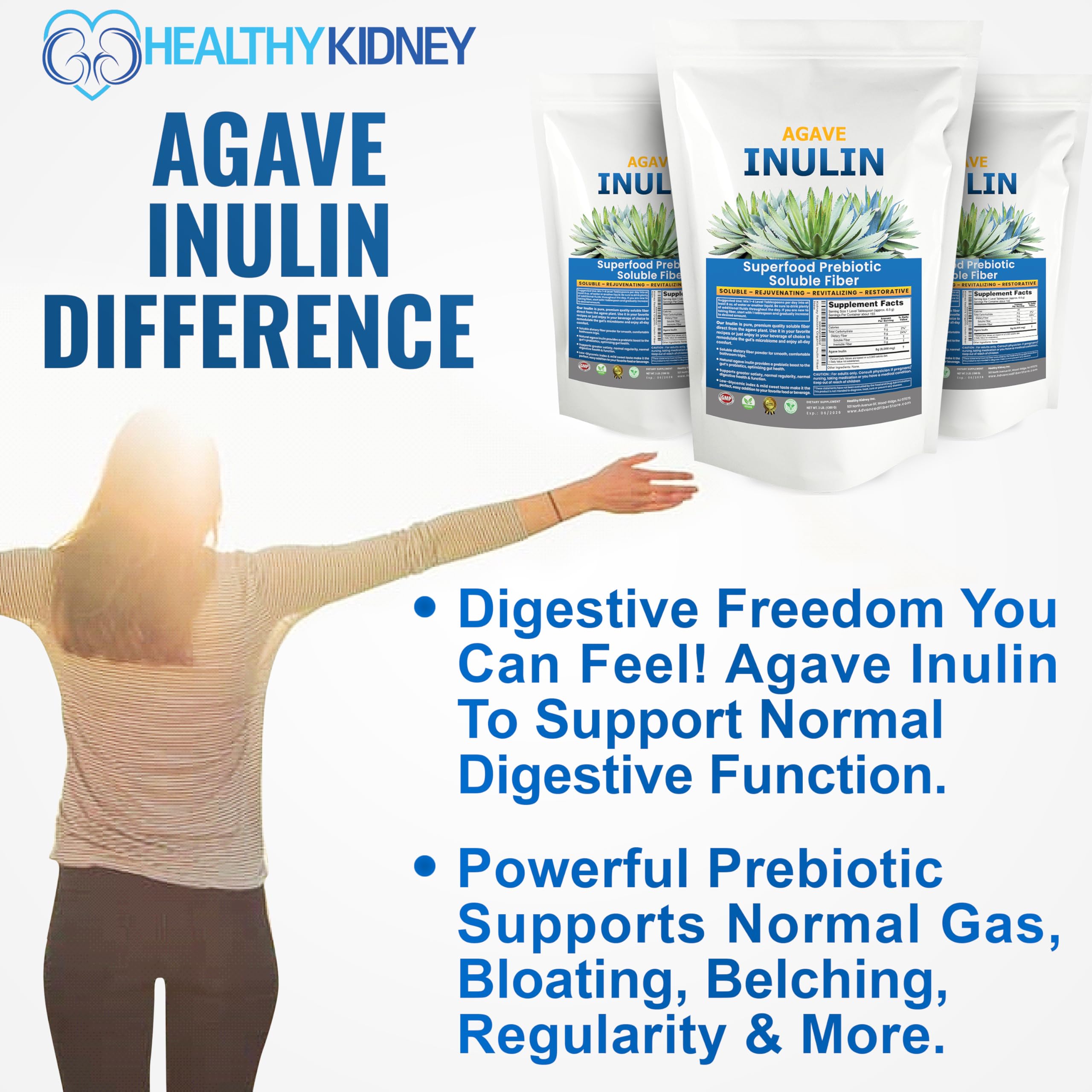 Kidney Restore Organic Inulin Powder scoop with powder