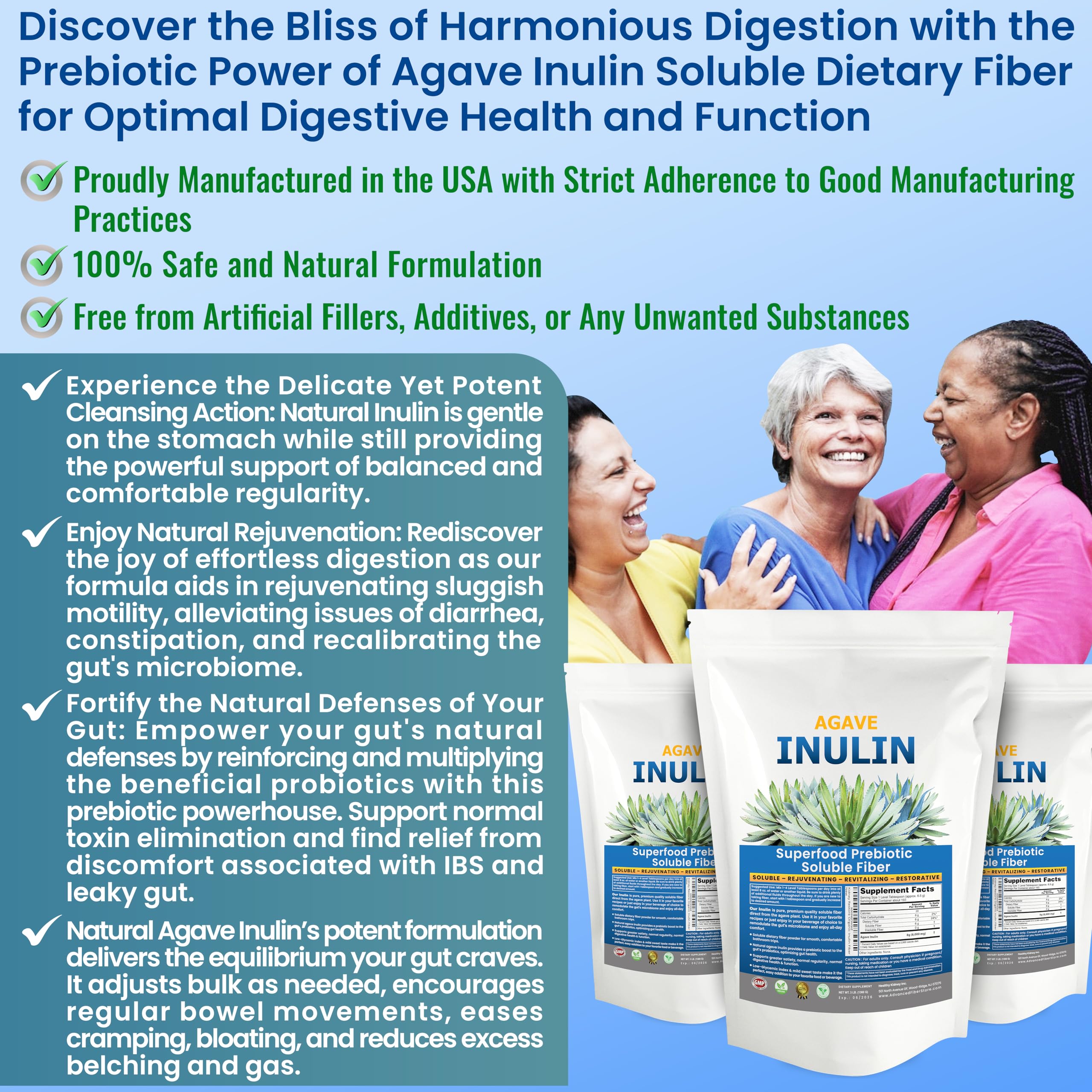 Kidney Restore Organic Inulin Powder sprinkled over food