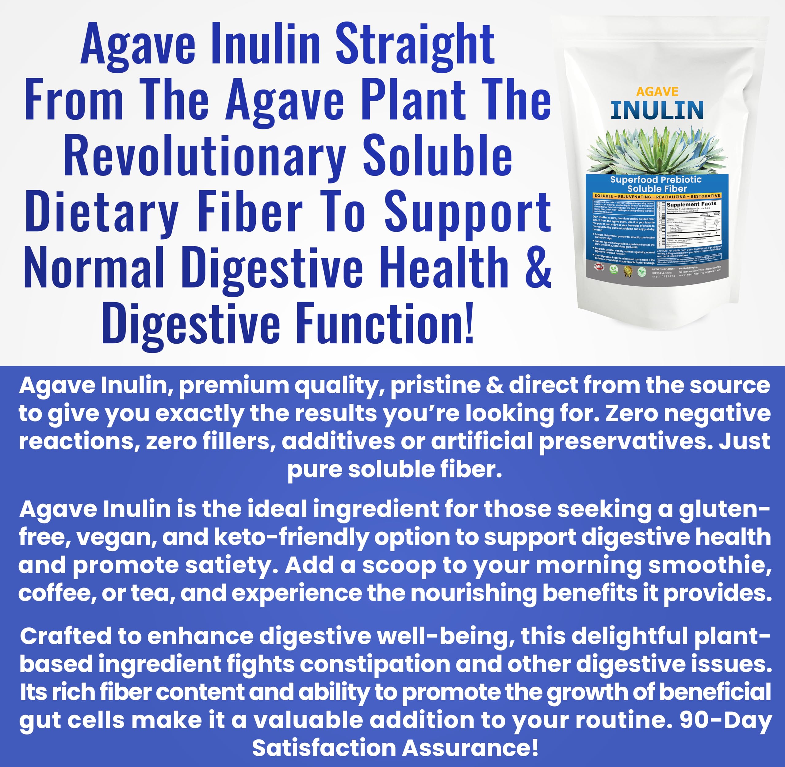 Kidney Restore Organic Inulin Powder with agave plant