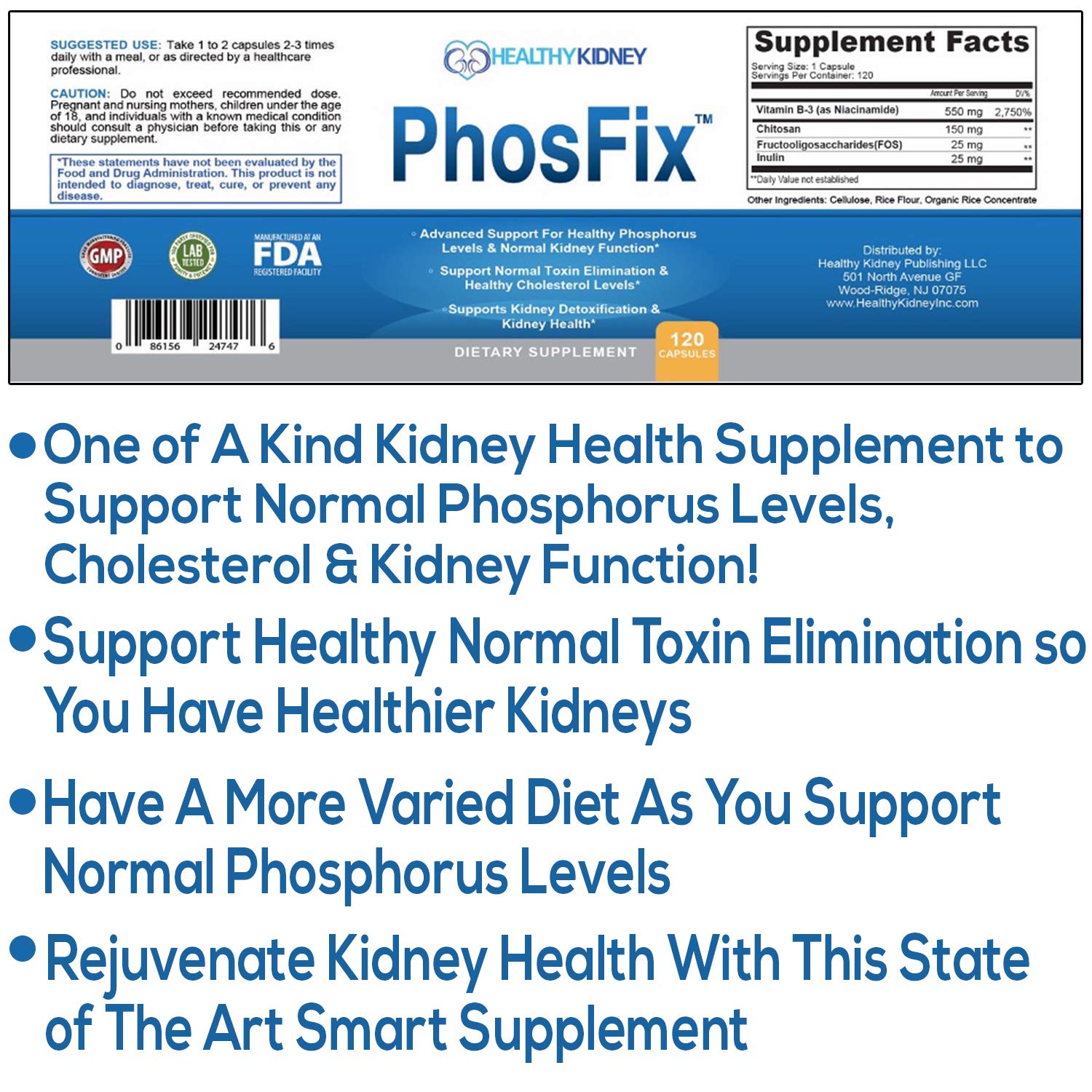 Kidney Restore PhosFix supplement ingredients list
