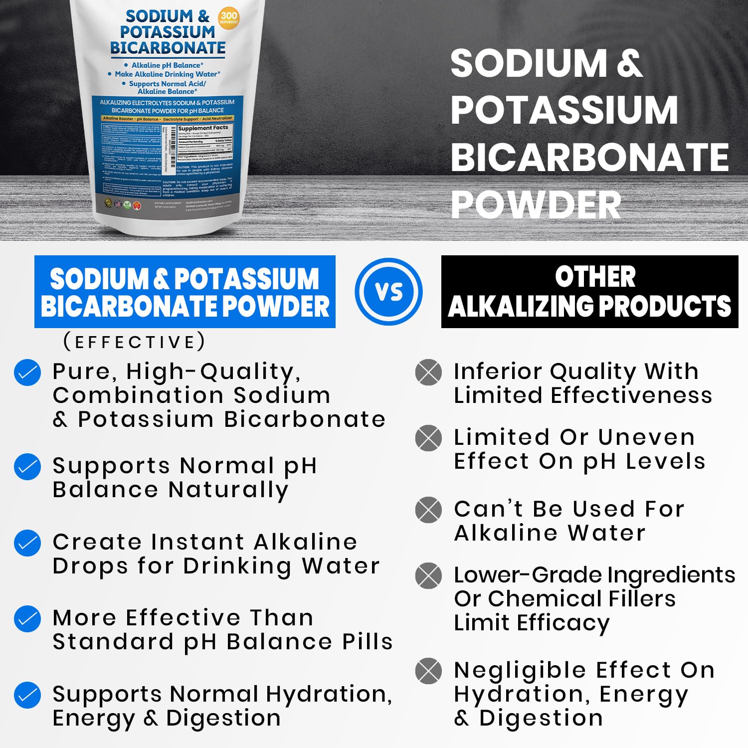 Kidney Restore Potassium Bicarbonate Powder 340g packaging