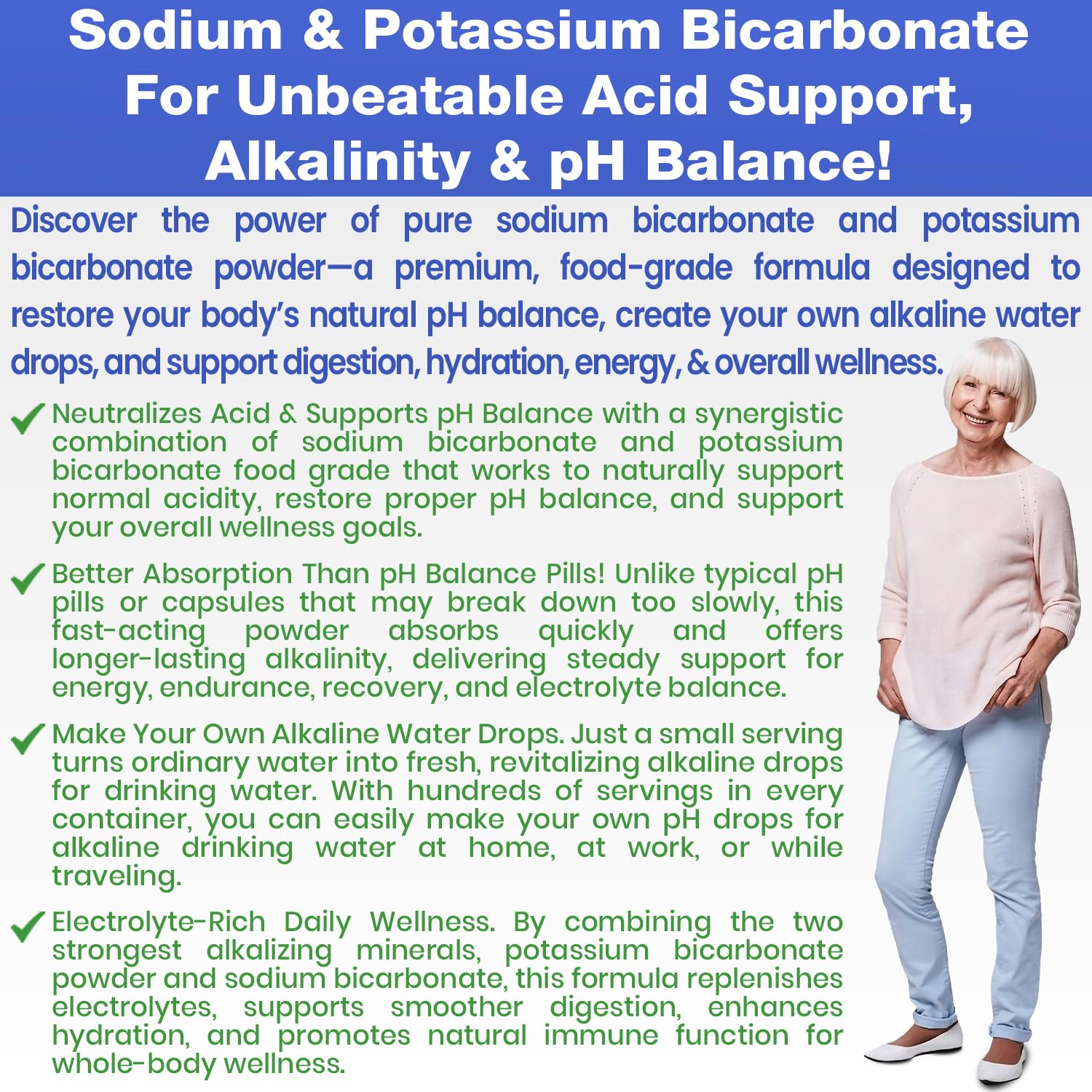 Kidney Restore Potassium Bicarbonate Powder in a glass of alkaline water