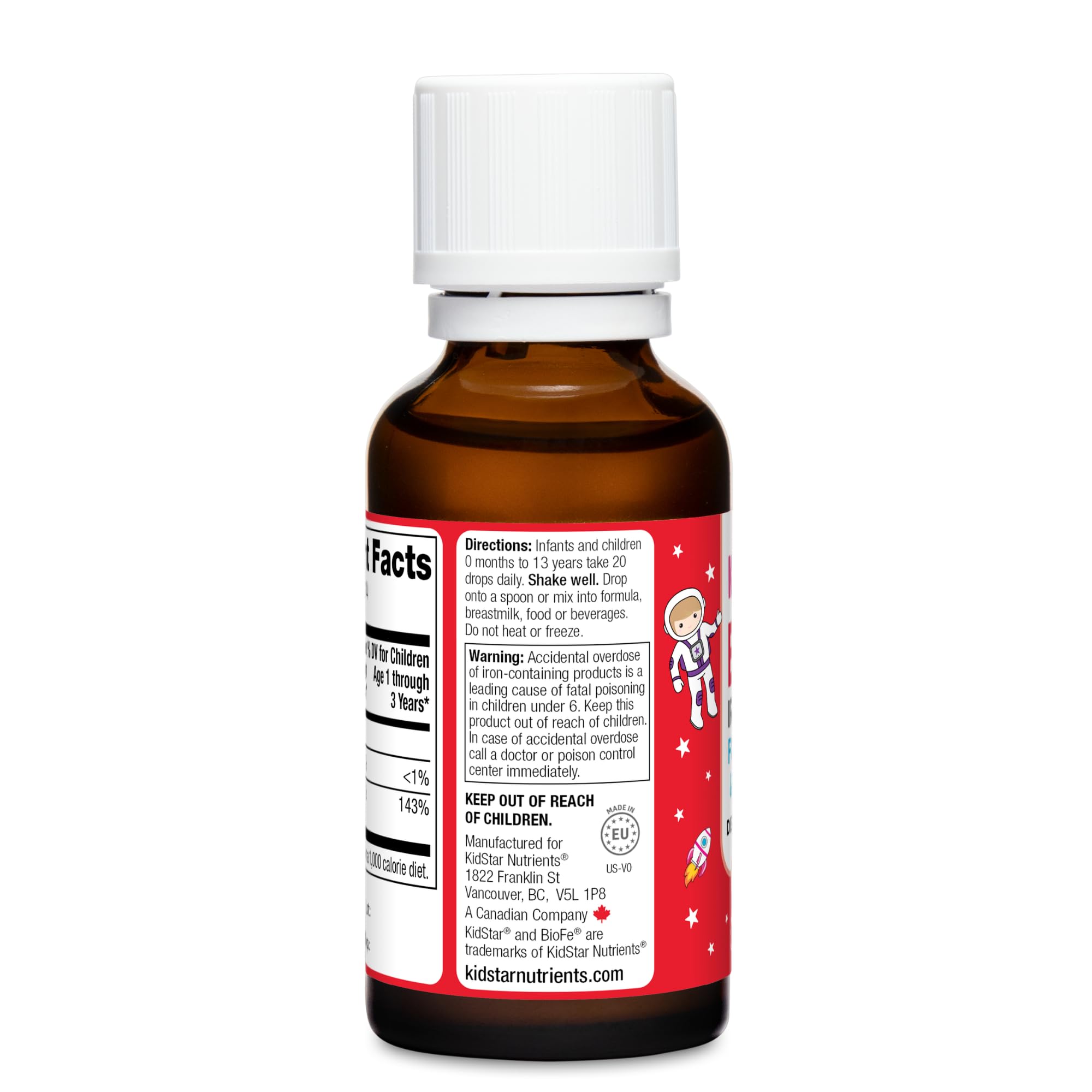 KidStar Nutrients Iron Supplement easy-to-swallow drops