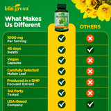 KIKI Green Mullein Extract Capsules on a wooden table