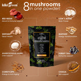 KIKI Green Mushroom Blend Supplement side view showing ingredients