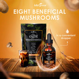 KIKI Green Mushroom Supplement on a wooden table